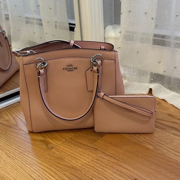 Coach Blush Pink Satchel and Wristlet Set - Picture 1 of 10